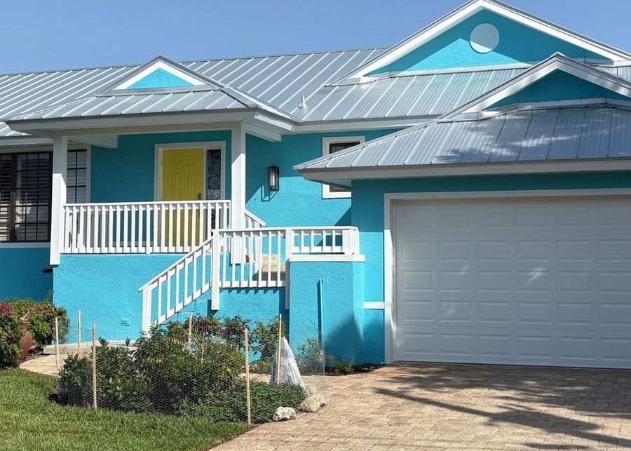 Coastal blue exterior repaint